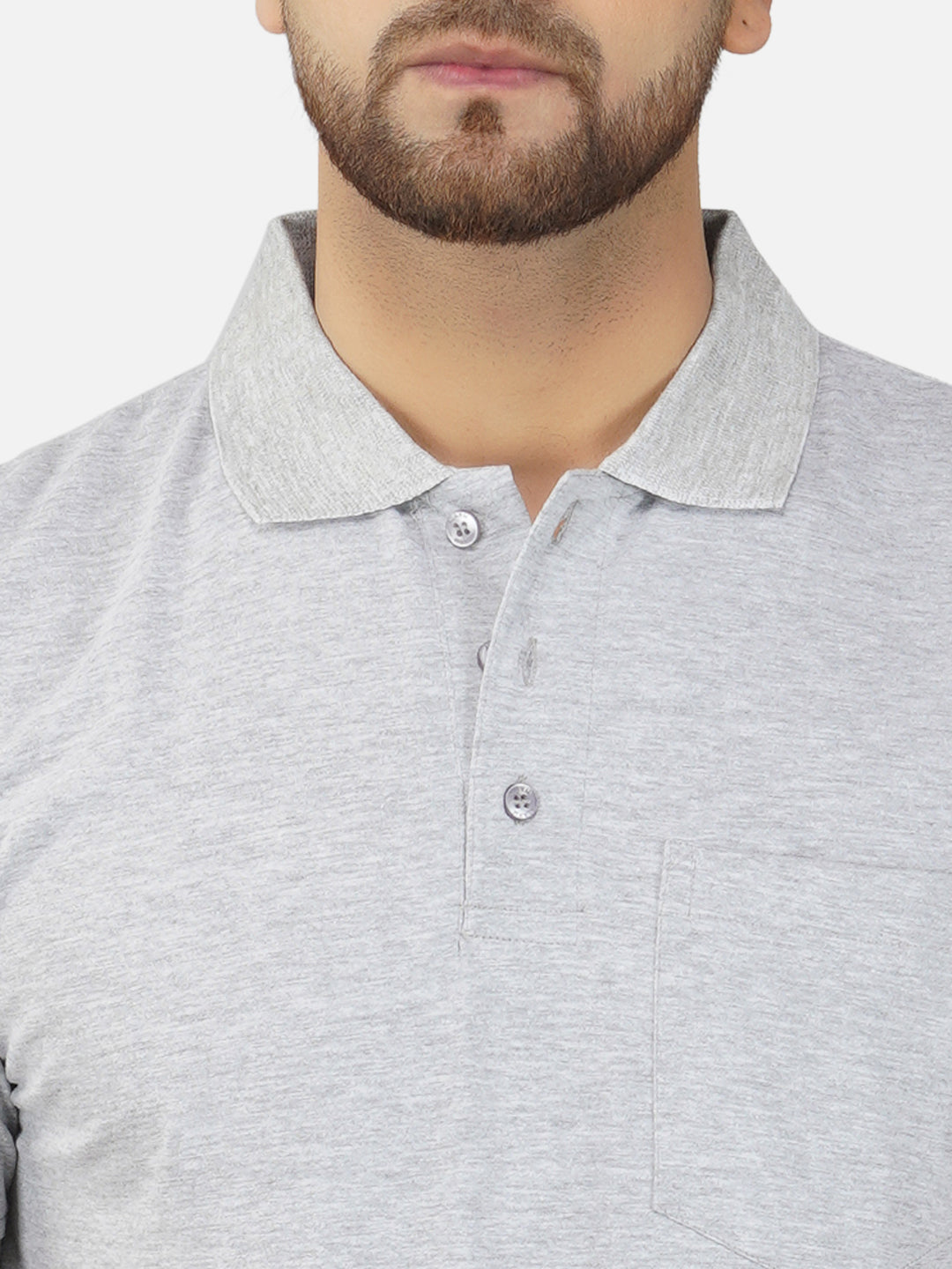 Men's Polo Half Sleeve T-Shirt Grey Melange