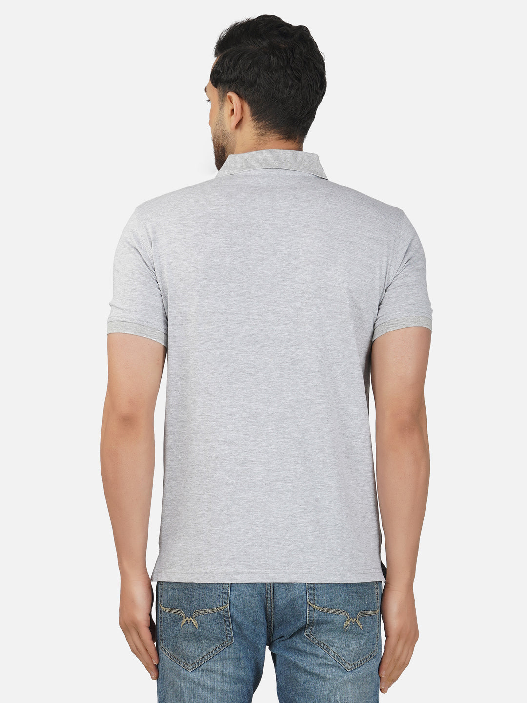 Men's Polo Half Sleeve T-Shirt Grey Melange