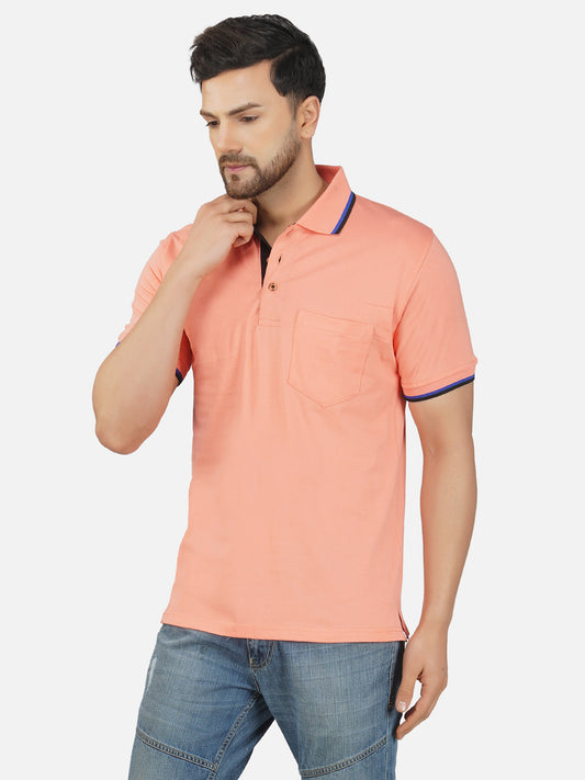 Men's Polo Half Sleeve Design T-Shirt Pink, Blue and Black