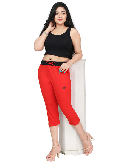 Women Capris Red