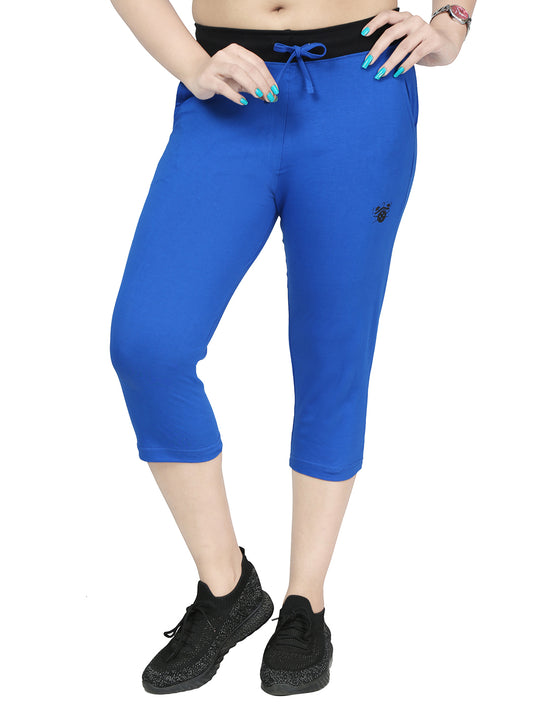 Women Capris Royal Blue