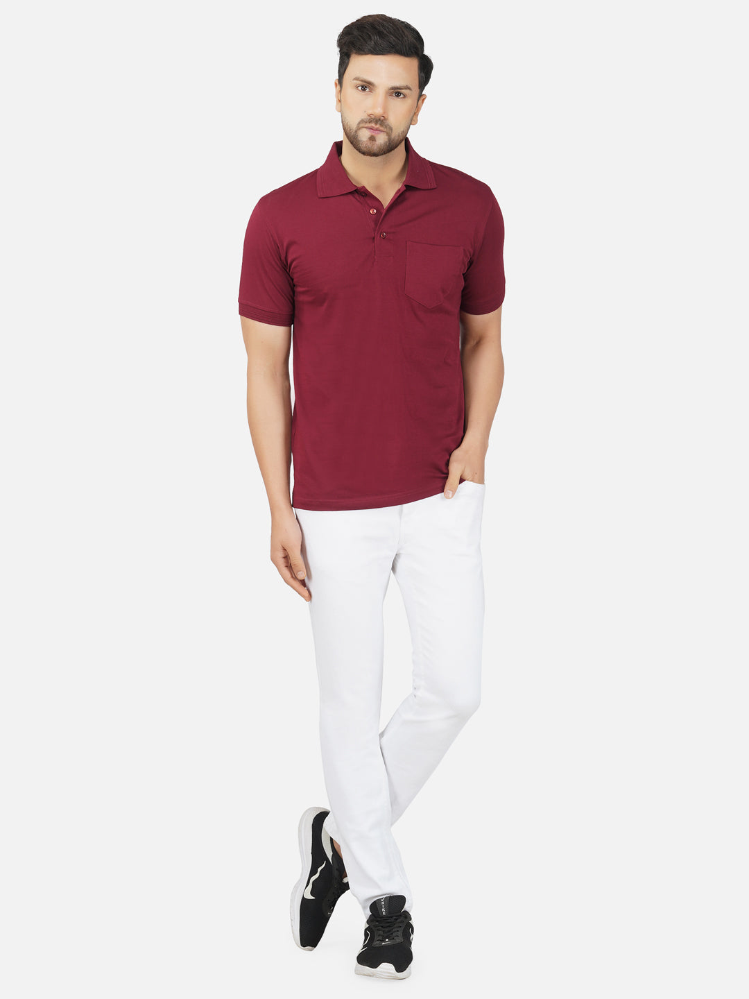 Men's Polo Half Sleeve T-Shirt Wine