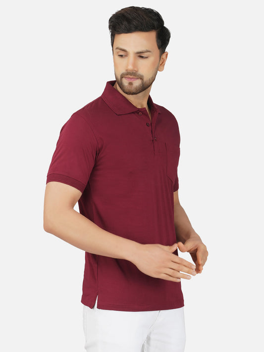 Men's Polo Half Sleeve T-Shirt Wine