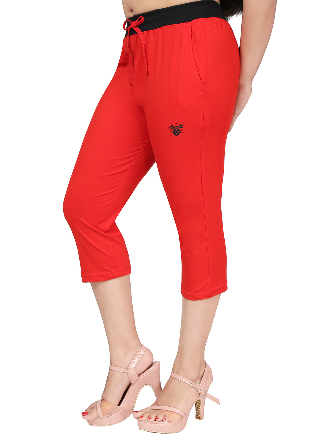 Women Capris Red