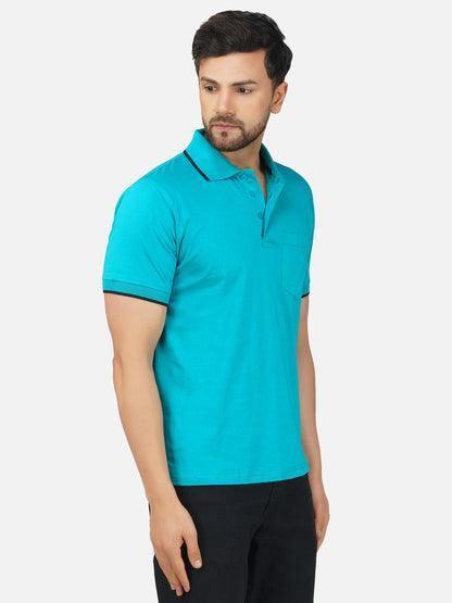 Men's Polo Half Sleeve Design T-Shirt Green and Black