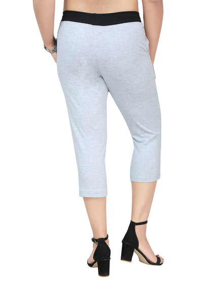 Women Capris Grey Melange