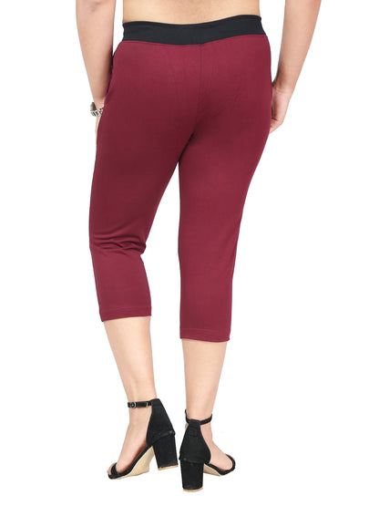 Women Capris Wine