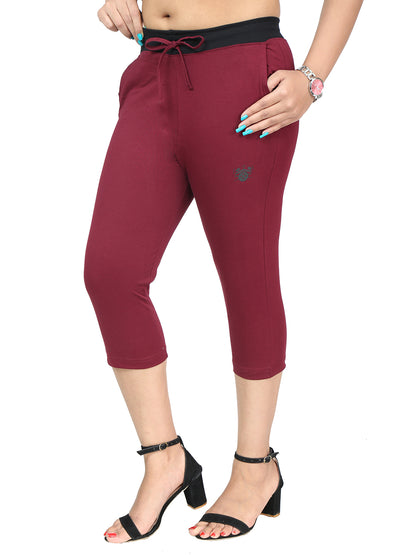 Women Capris Wine