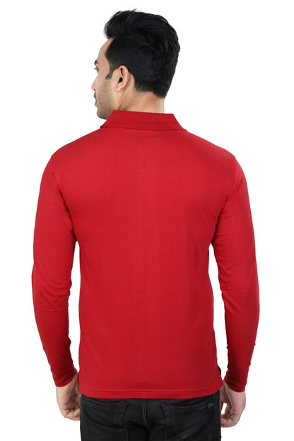 Men's Polo Full Sleeve T-Shirt Red