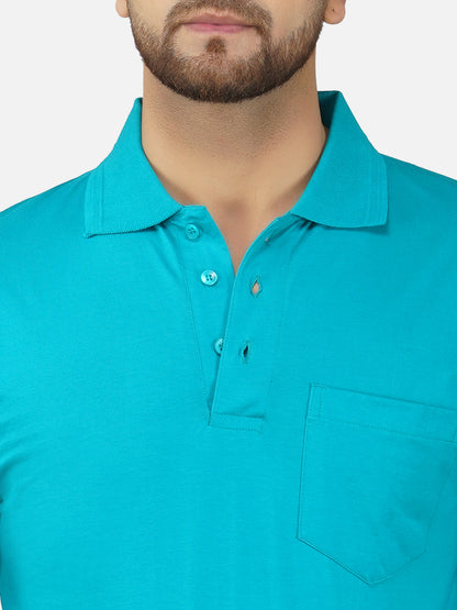 Men's Polo Full Sleeve T-Shirt Green