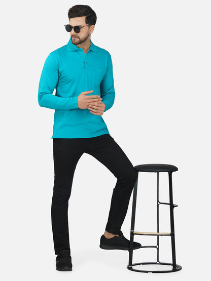 Men's Polo Full Sleeve T-Shirt Green