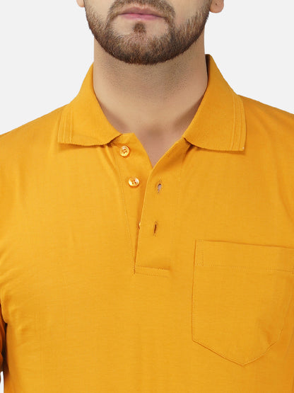 Men's Polo Full Sleeve T-Shirt Rust