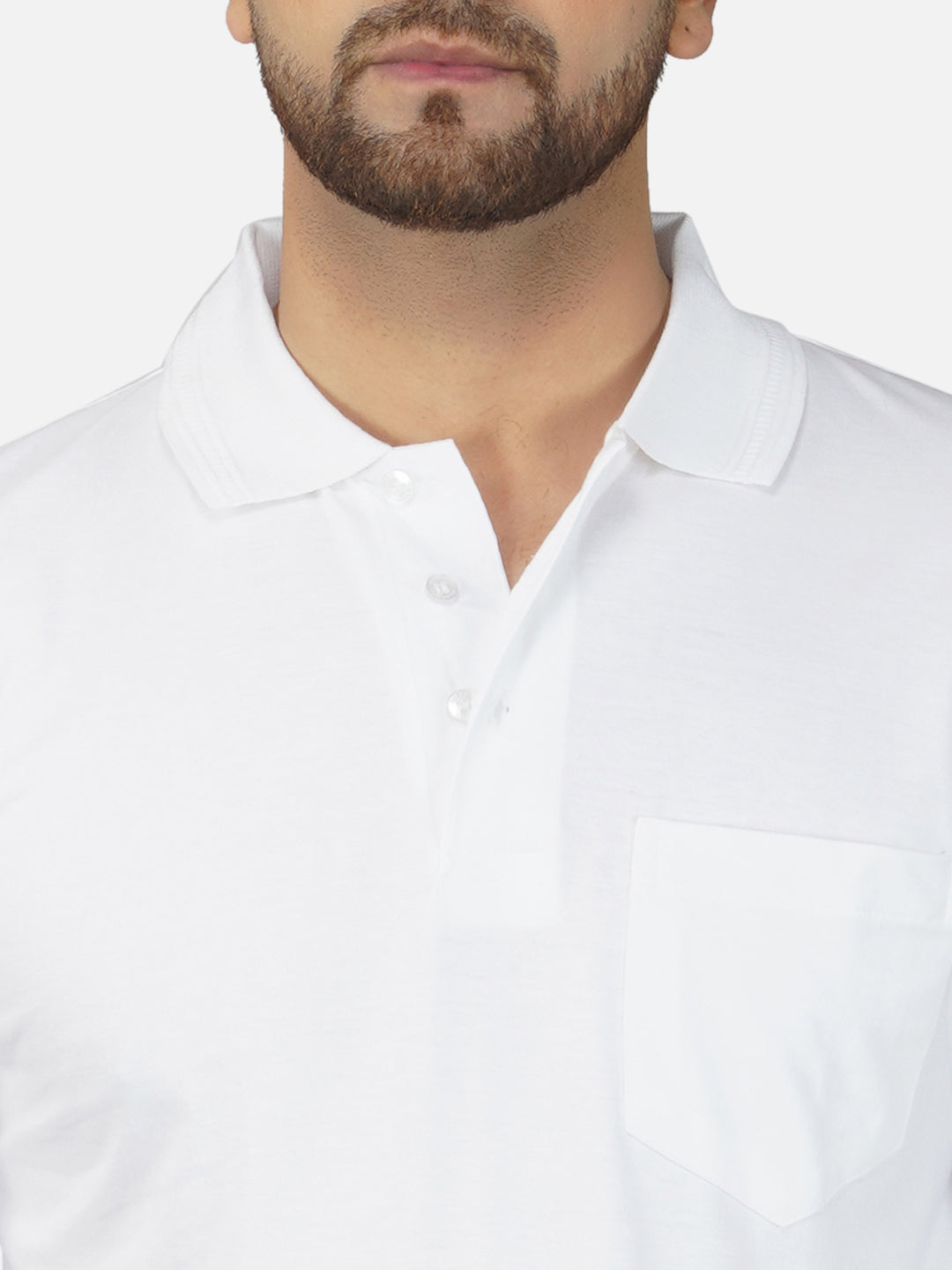 Men's Polo Full Sleeve T-Shirt White