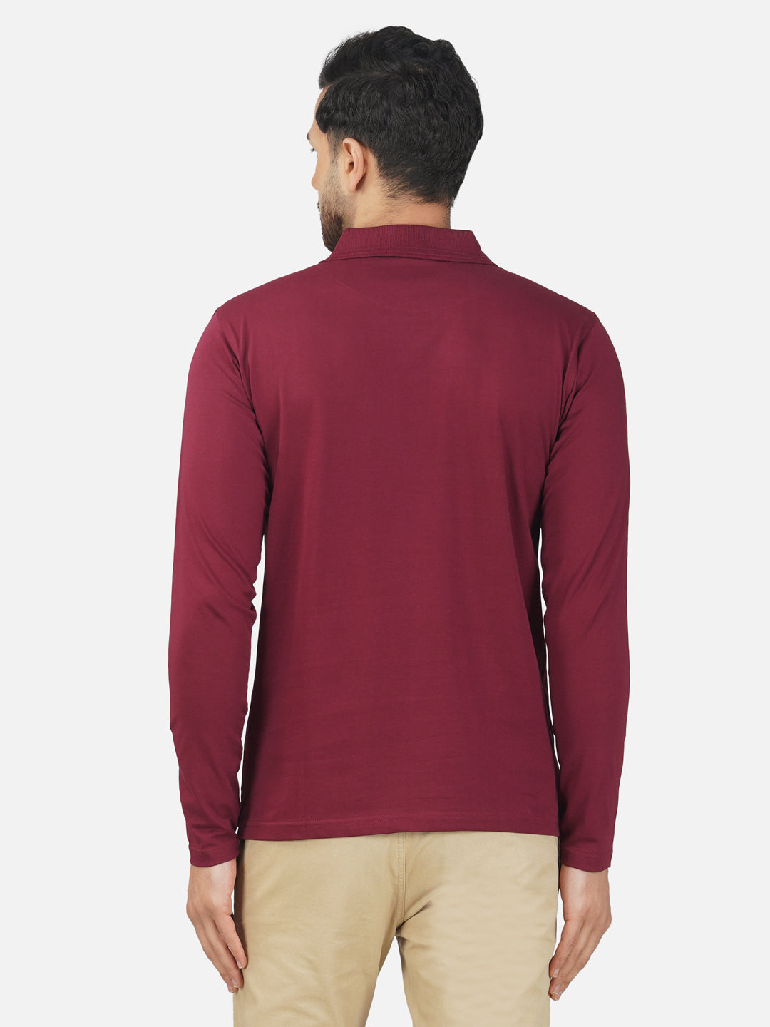 Men's Polo Full Sleeve T-Shirt Wine