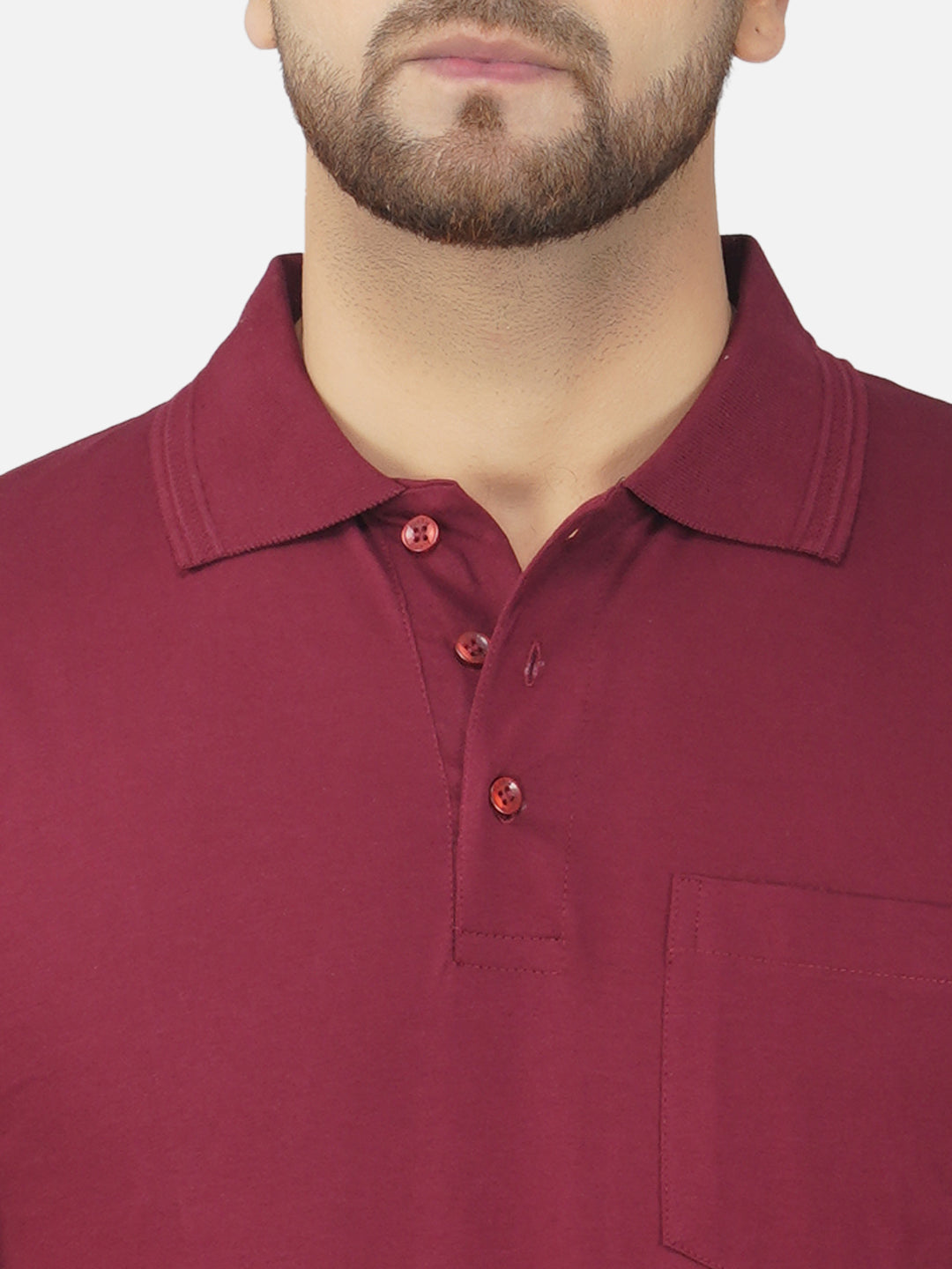 Men's Polo Full Sleeve T-Shirt Wine